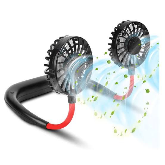Hanging Neck Fan for Kitchen Folding Fan Wearable Portable Neckband Mini Fan USB Chargeable